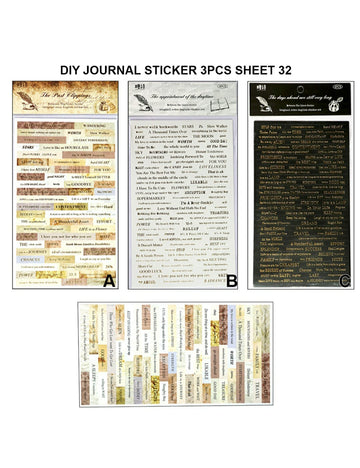 Diy Journal Sticker 3Pcs Sheet 32 Tz2206Xxe | INKARTO
