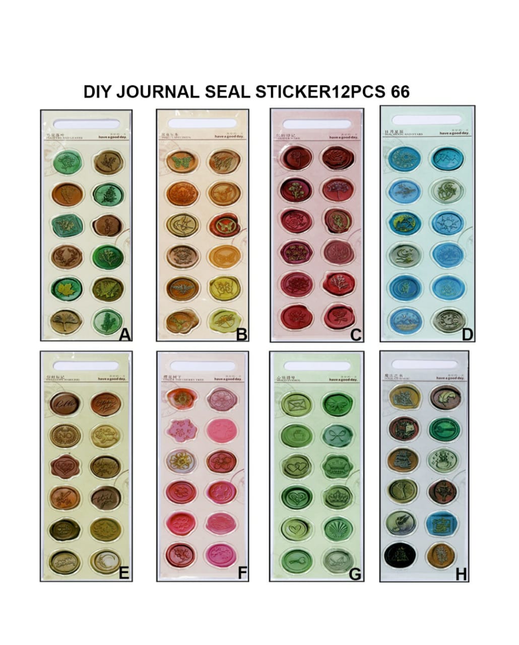 Diy Journal Seal Sticker 12Pcs 66 Tz2205Bpx | INKARTO