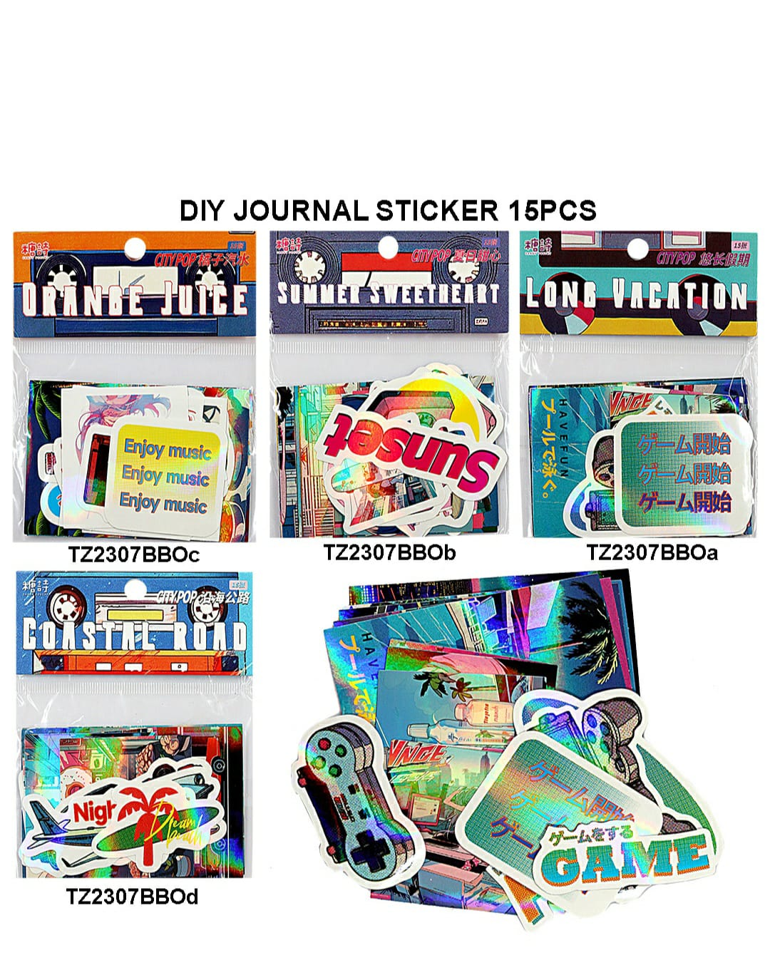 Diy Journal Sticker 15Pcs 309 Tz2307Bbo | INKARTO