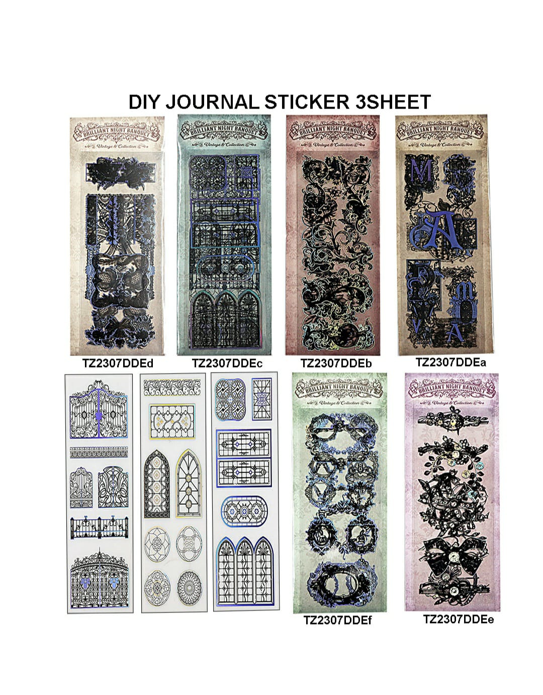 Diy Journal Sticker 3Sheet 240 Tz2307Dde | INKARTO