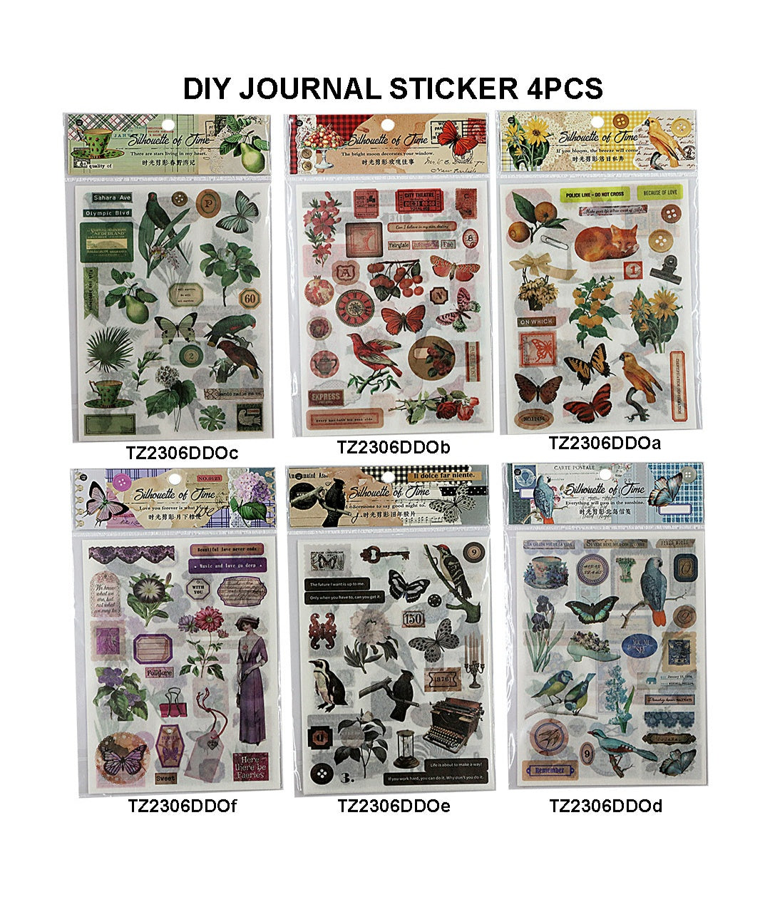 Diy Journal Sticker 4Pcs 305 Tz2306Ddo | INKARTO