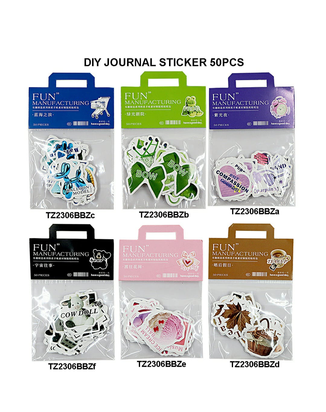 Diy Journal Sticker 50Pcs 132 Tz2306Bbz | INKARTO