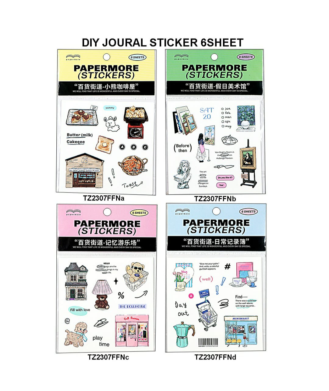 Diy Journal Sticker 6Sheet 298 Tz2307Ffn | INKARTO