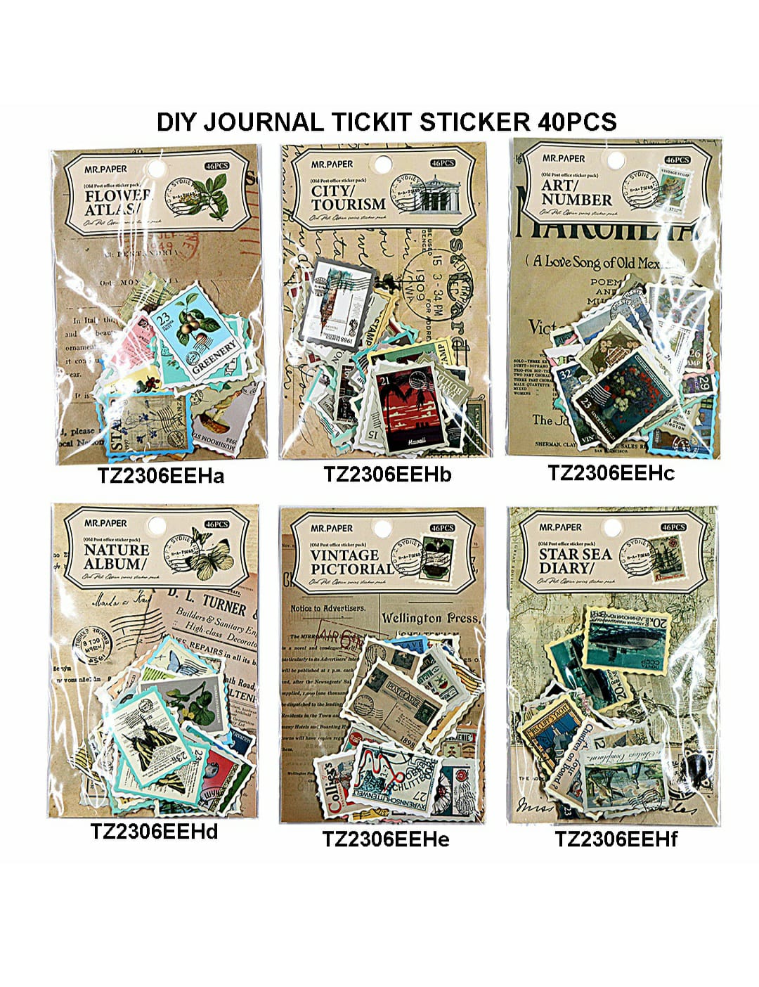 Diy Journal Tickit Sticker 40Pcs 243 Tz2306Eeh | INKARTO