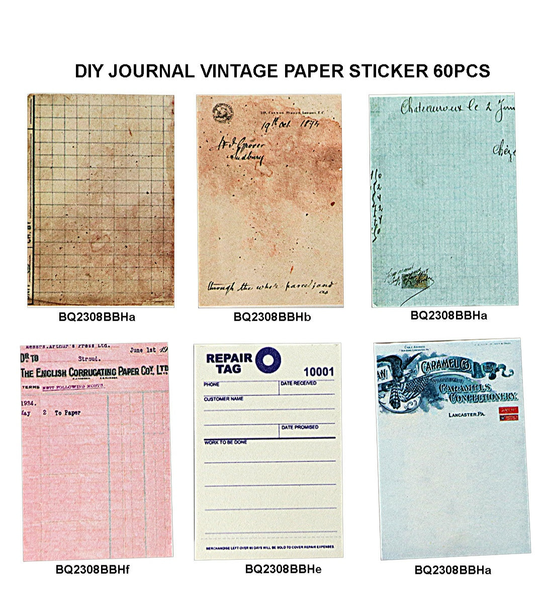 Diy Journal Vintage Paper 60Pcs 205 Bq2308Bbh | INKARTO