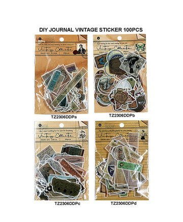 Diy Journal Vintage Sticker 100Pcs 249 Tz2306Ddp | INKARTO