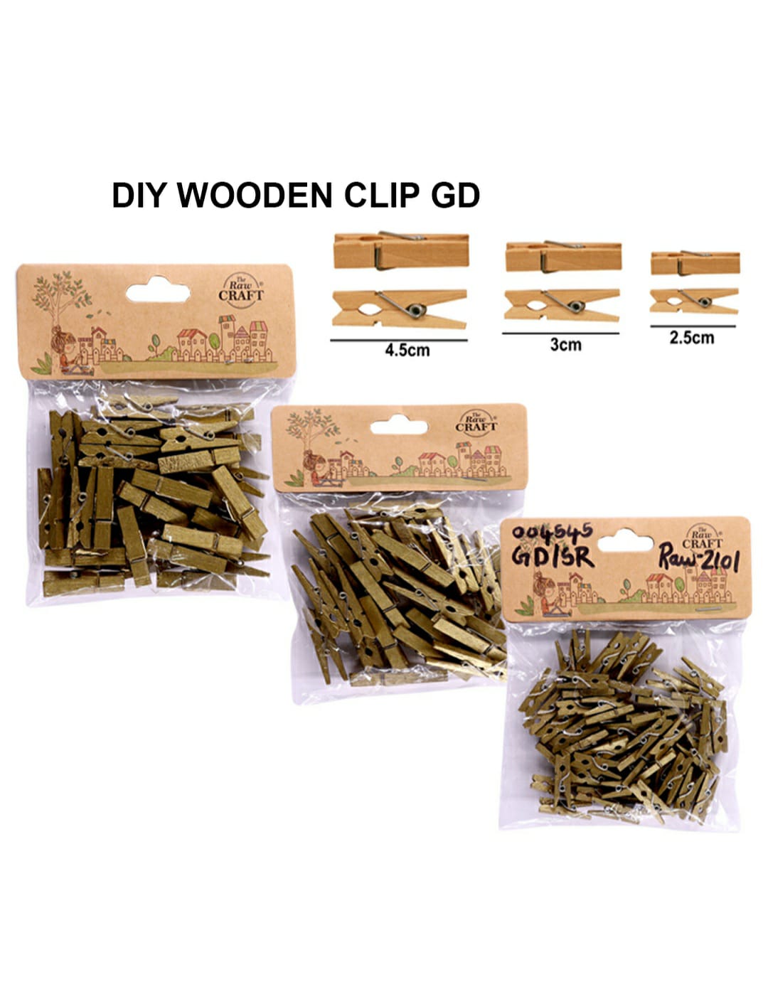 Diy Wooden Clip Gd/Sr Raw2101 | INKARTO