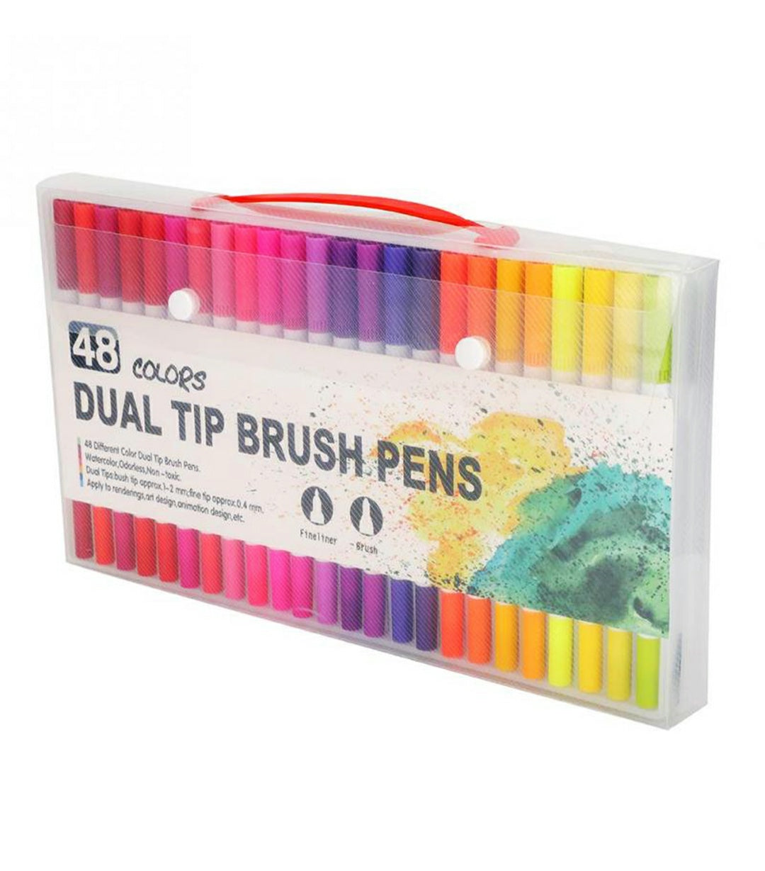 Dual Tip Brush Pen 48Pcs Ppsw-48 | INKARTO