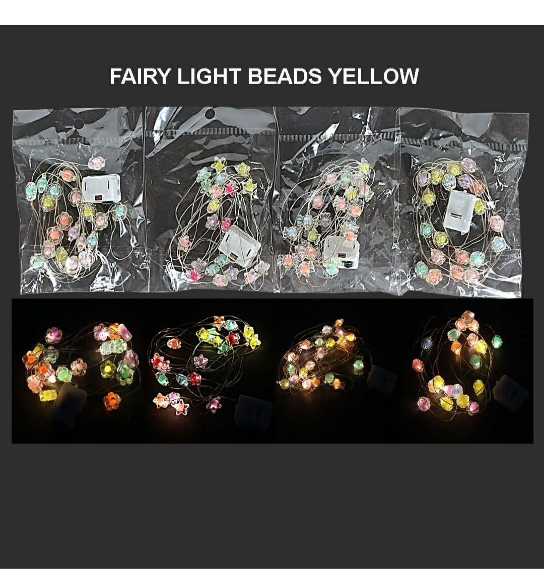 Fairy Light Beads Yellow Raw4249 | INKARTO