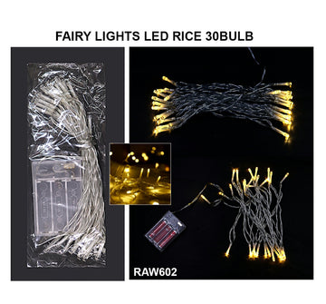 Fairy Lights Led Rice 30Bulb 3Aa Raw-602 | INKARTO