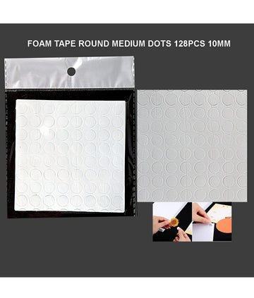 Foam Tape Round Medium Dots 10Mm 128Pcs Raw4301 | INKARTO