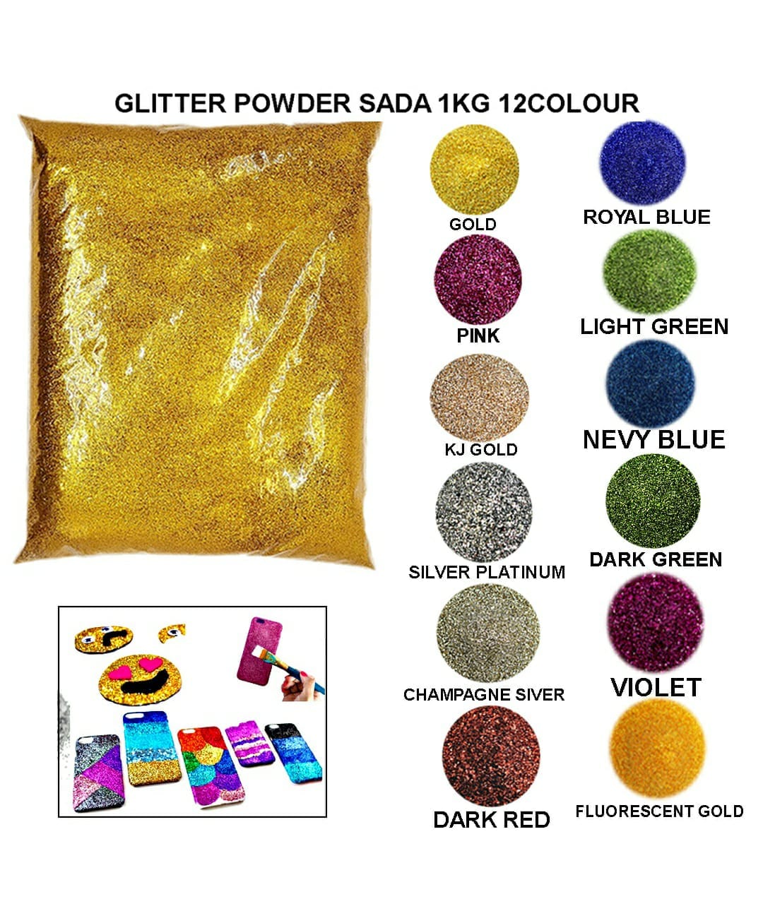 Glitter Powder Sada 1Kg Raw4261 | INKARTO