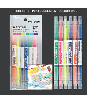 Highlighter Pen Fluorescent Colour 6Pcs Ayb816 | INKARTO
