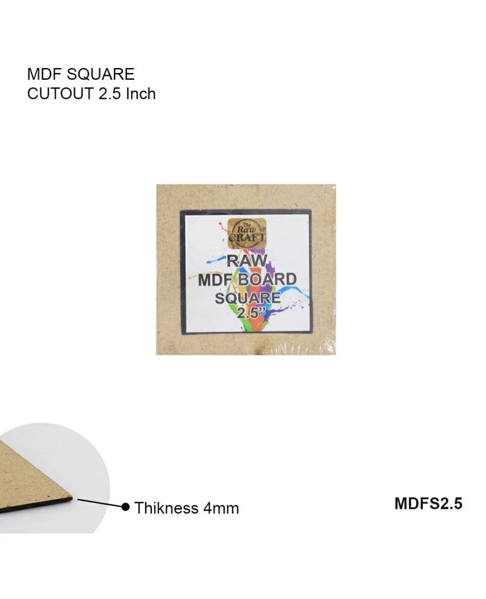Mdf Cutout Square 2.5X2.5Inch (1pcs) Pack Of 1