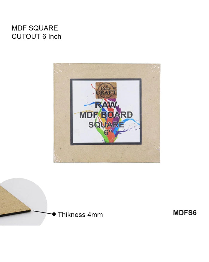 Mdf Cutout Square 6X6Inch (1pcs) Pack Of 1