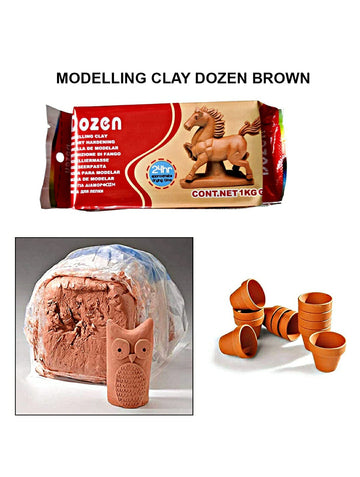 Modelling Clay Dozen Brown B1000 | INKARTO