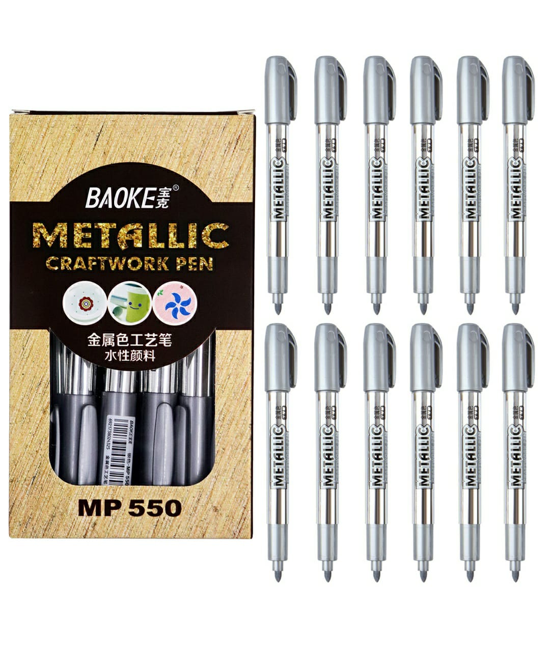 Mettalic Marker Pen Silver Mp-550Sr | INKARTO