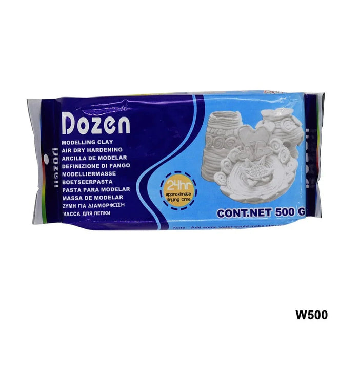 White Modelling Clay - Dozen Pack for Arts & Crafts l 500 gm
