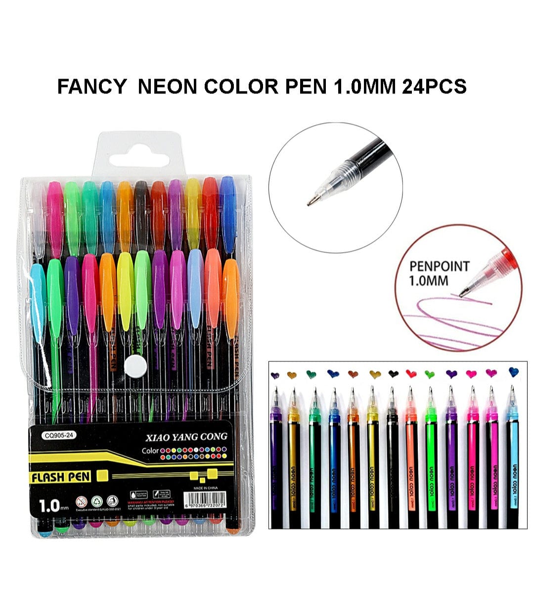 Neon Colour  Pen 1.0Mm 24Pcs Hg6107-24 Cq905-24 | INKARTO