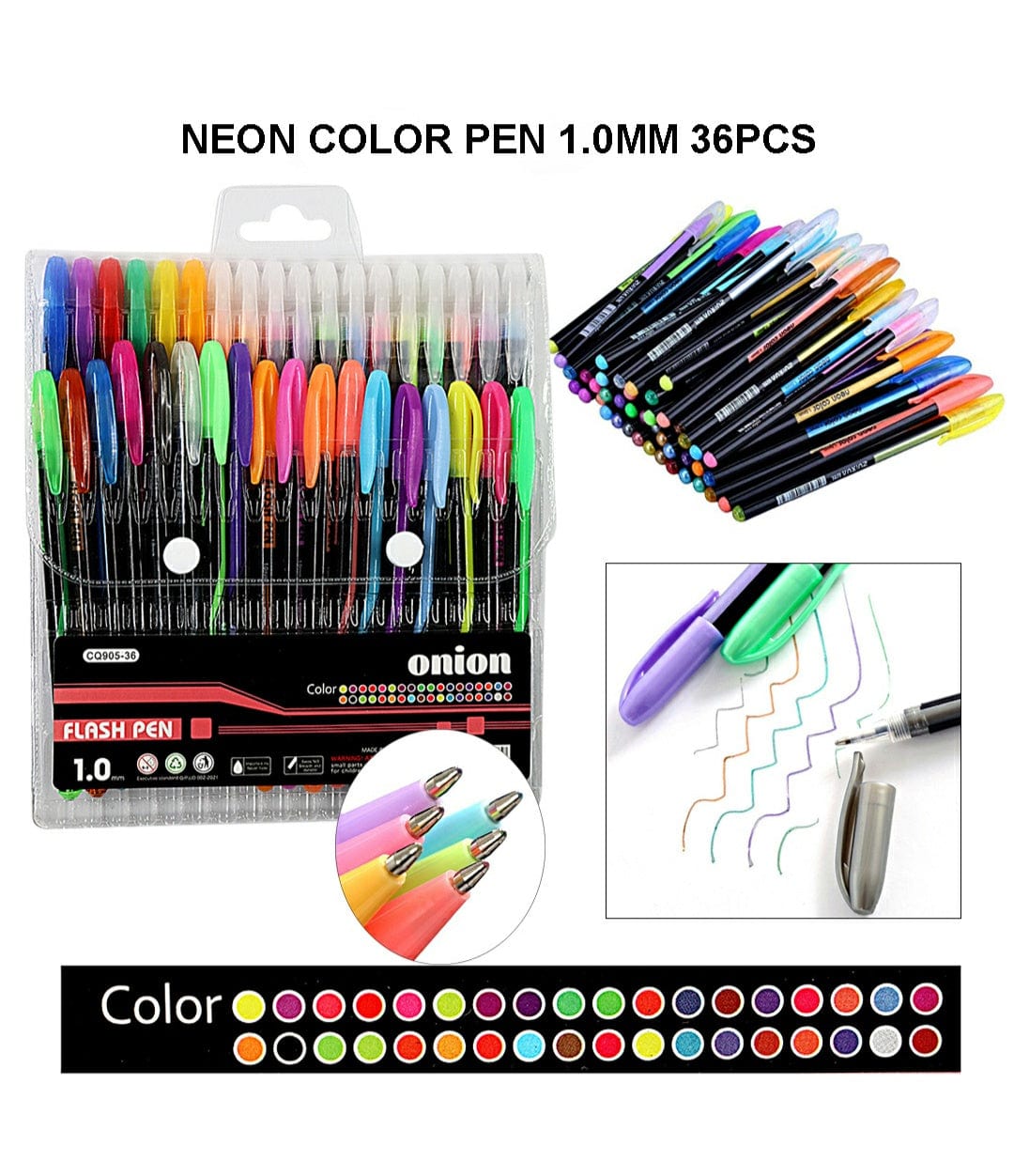 Neon Colour  Pen 1.0Mm 36Pcs Hg6107-36 Cq905-36 | INKARTO