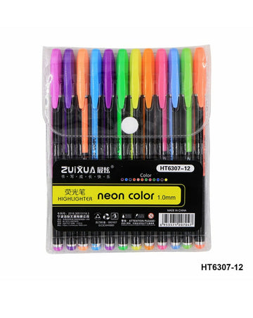 Neon Color Pen 1.0Mm Highlighter Ht6307-12 Cq90512-3 | INKARTO