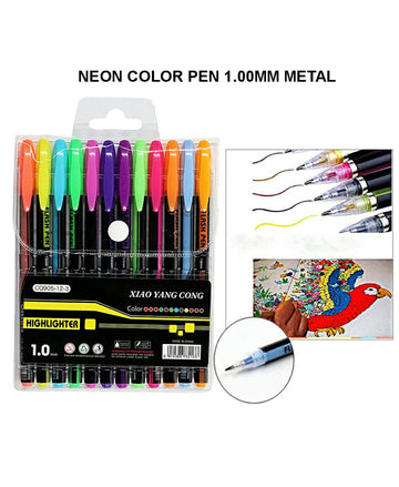 Neon Color Pen 1.0Mm Metal Hc6407-12 Cq90512-2 | INKARTO