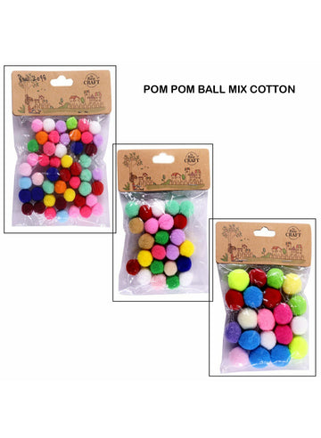 Pompom Ball Mix Cotton Raw2098 | INKARTO