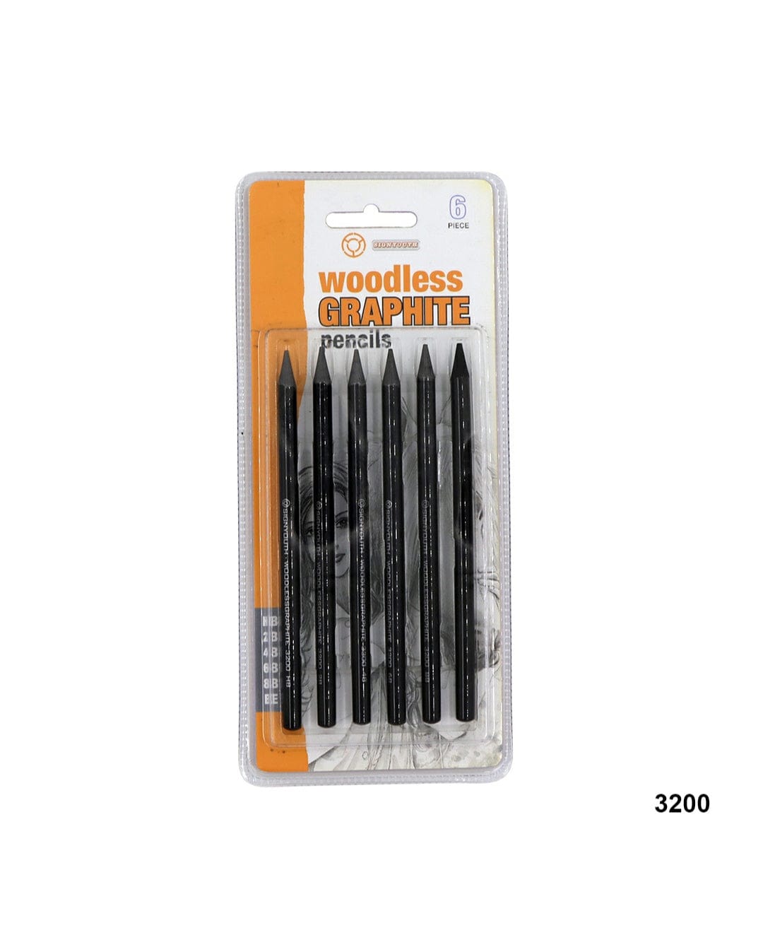 Woodless Graphite Pencils 6Pcs Raw1693 3200 W-Wgp006