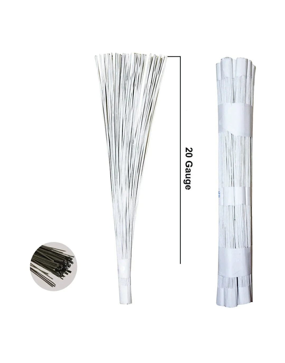 White Wire 12Inch | Used in combination with pipe cleaners| Pack of 1 Contains 100 wires
