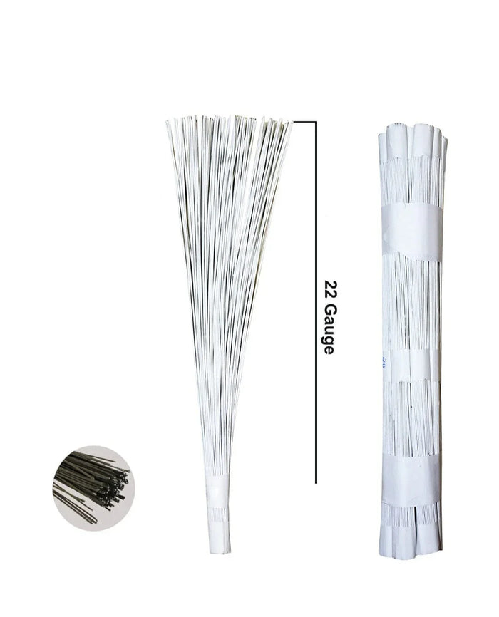 White Wire 12Inch | Used in combination with pipe cleaners| Pack of 1 Contains 100 wires