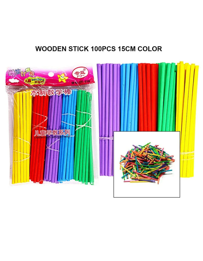 Wooden Stick 50Pcs 15Cm Colour  Raw1300 Qy-218