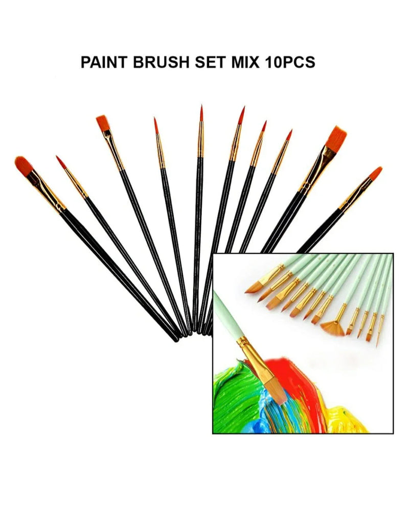 Paint Brush Set Mix 10Pcs 8010