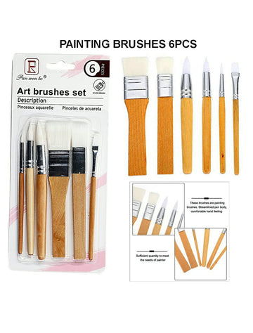 Paint Brushes 6Pcs Set Hb8099 Raw4284 | INKARTO