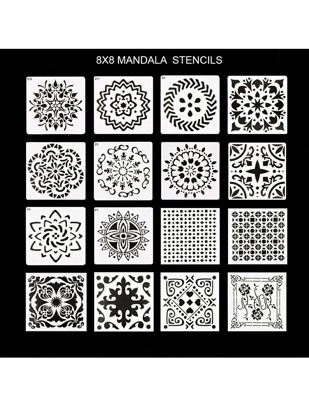 Drawing Stencil Mandala 8X8 | Any 1 Design of assorted
