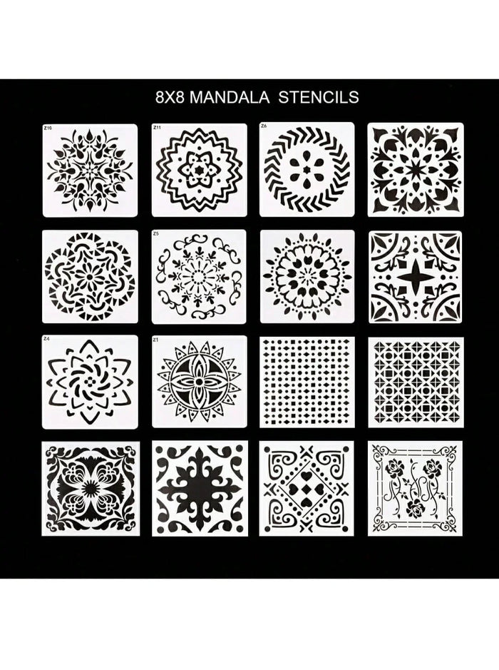 Drawing Stencil Mandala 8X8 | Any 1 Design of assorted
