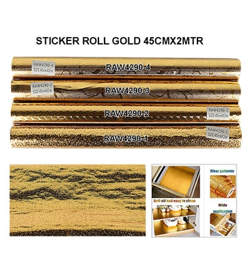 Sticker Roll Gold 45Cm X 2Mtr Raw4290 | INKARTO