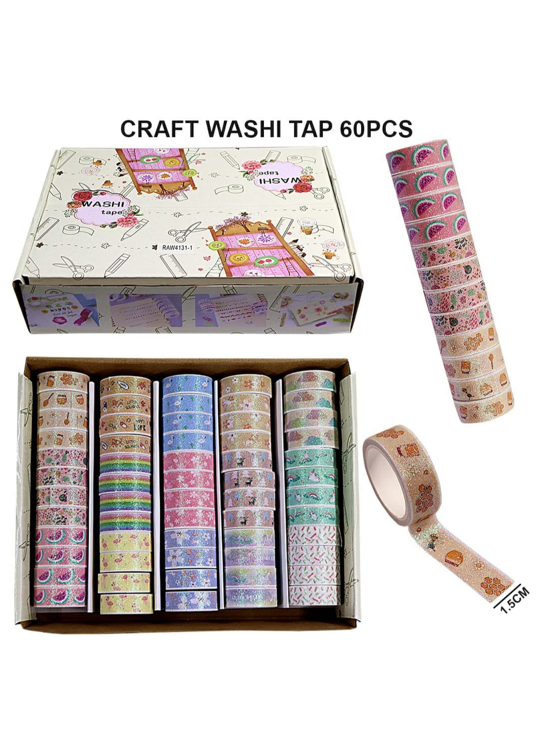 Washi Tap 60Pcs Raw4131-1 | INKARTO