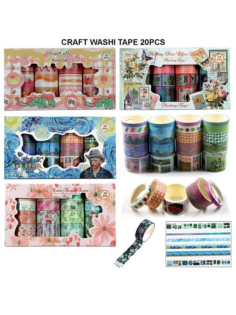 Washi Tape 20Pcs Xm-Jd2622 | INKARTO