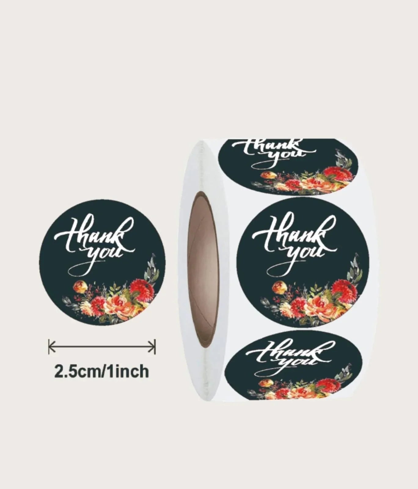 (JUMBO ROLL) Thank you labels for your small business (500 Labels) 1inch
