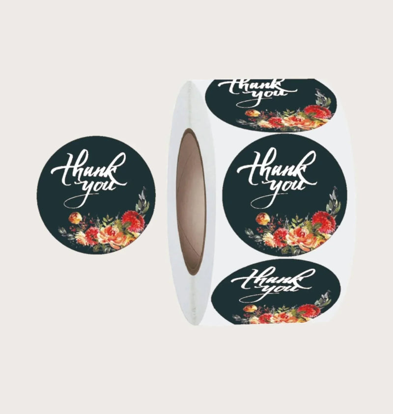 (JUMBO ROLL) Thank you labels for your small business (500 Labels) 1inch