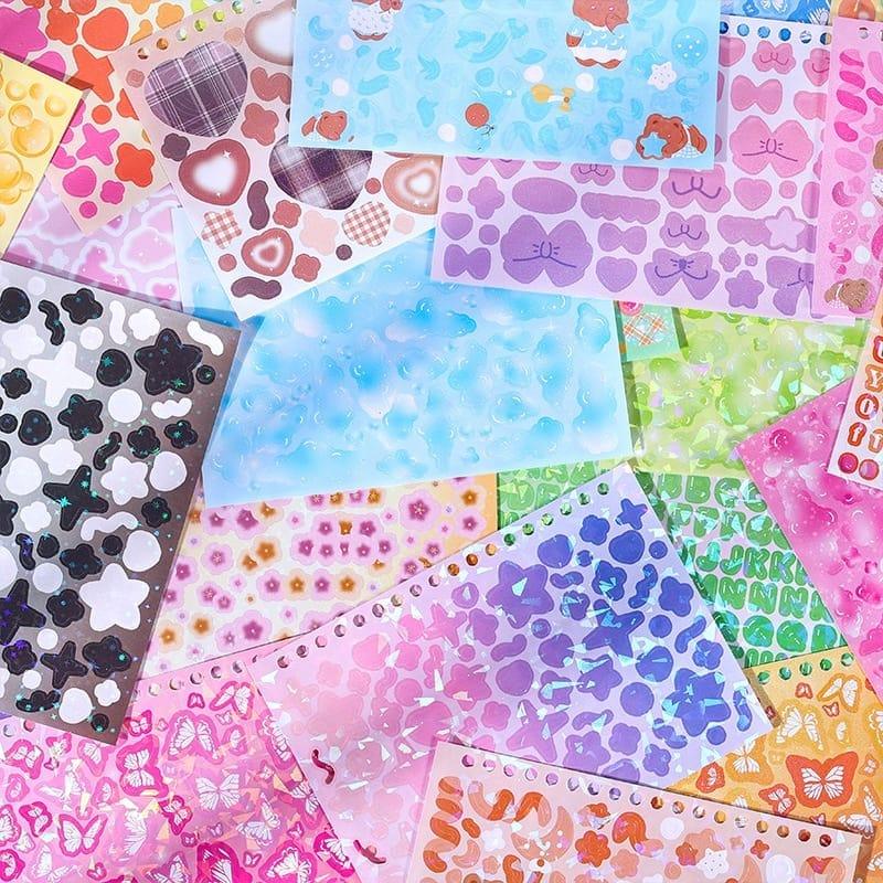 Cute journal sticker book I Pack of 50 sheets containing stationery stickers