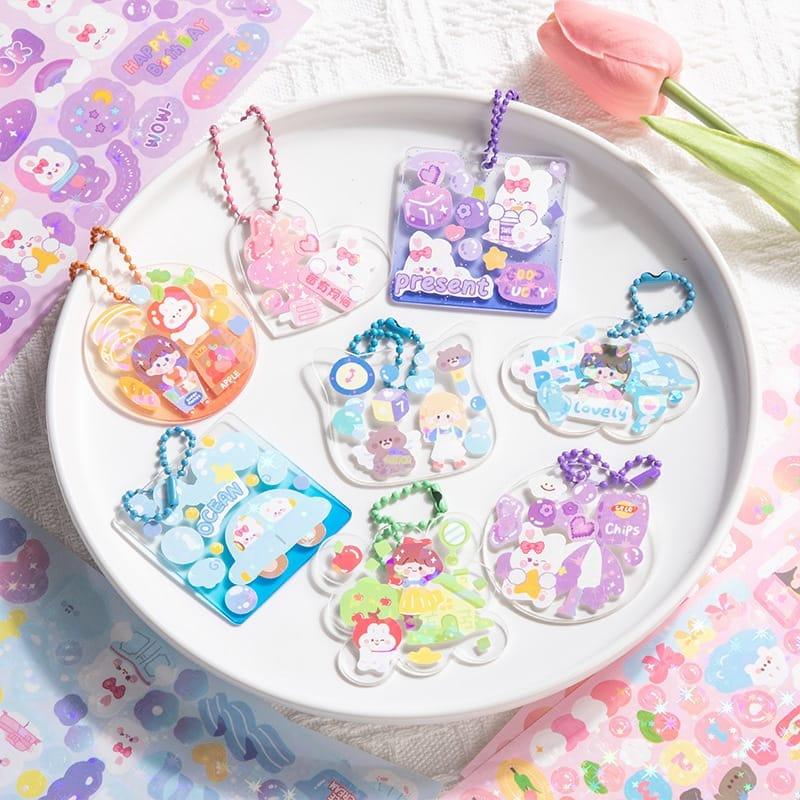 Cute journal sticker book I Pack of 50 sheets containing stationery stickers