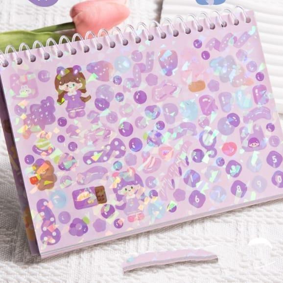 Cute journal sticker book I Pack of 50 sheets containing stationery stickers