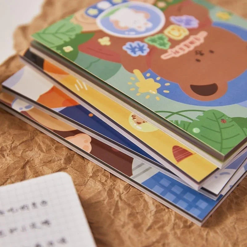 (Buy 1 Book Get 1 Book FREE) Premium Kawaii Bear paper sticker book for journaling and scrapbooking- Pack of 15 sheets- 250 Stickers
