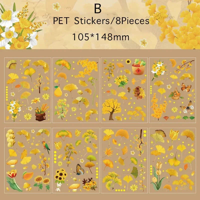 Natural dried flower Sheet stickers for Journaling & Resin (Pack of 8 pcs)