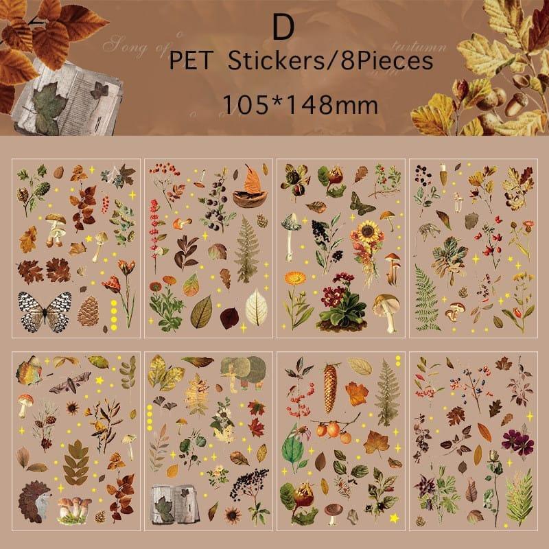 Natural dried flower Sheet stickers for Journaling & Resin (Pack of 8 pcs)