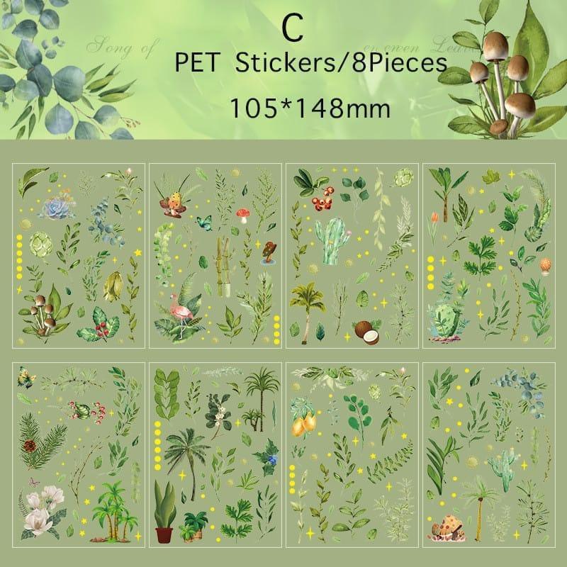 Natural dried flower Sheet stickers for Journaling & Resin (Pack of 8 pcs)