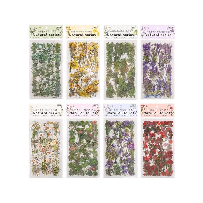 Natural dried flower Sheet stickers for Journaling & Resin (Pack of 6 pcs)