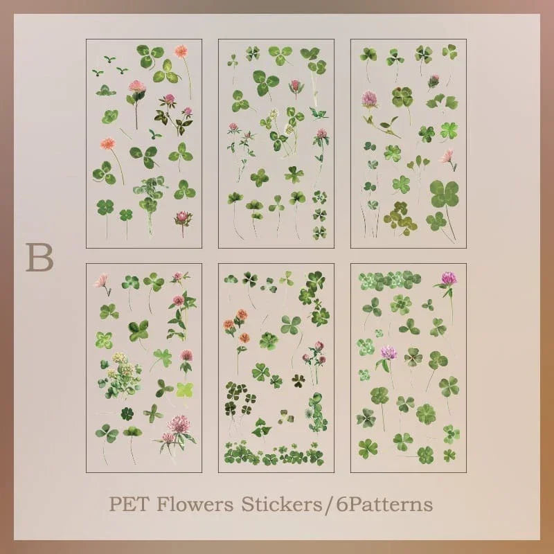 Natural dried flower Sheet stickers for Journaling & Resin (Pack of 6 pcs)