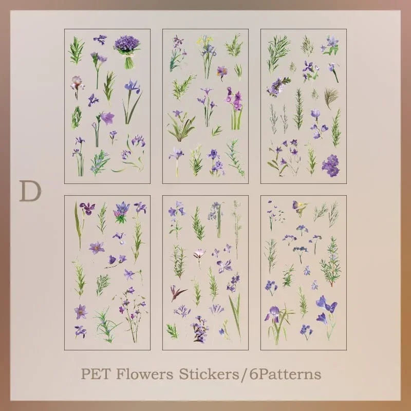Natural dried flower Sheet stickers for Journaling & Resin (Pack of 6 pcs)